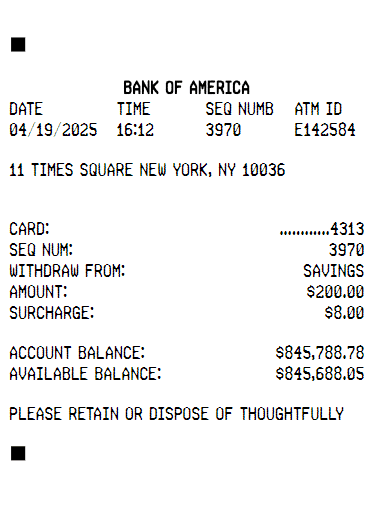 ATM Receipt Logo
