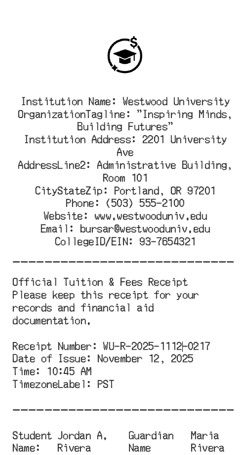 College Fees Receipt Logo