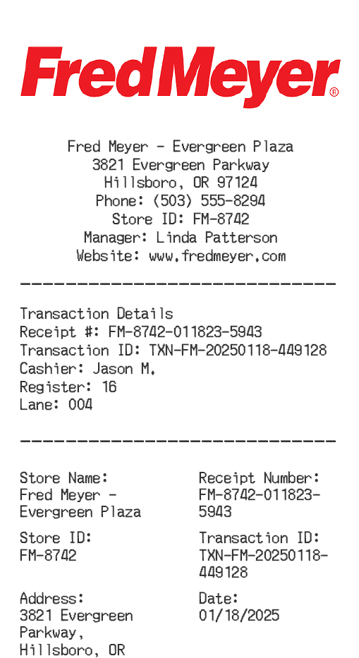 Fred Meyer Receipt Logo