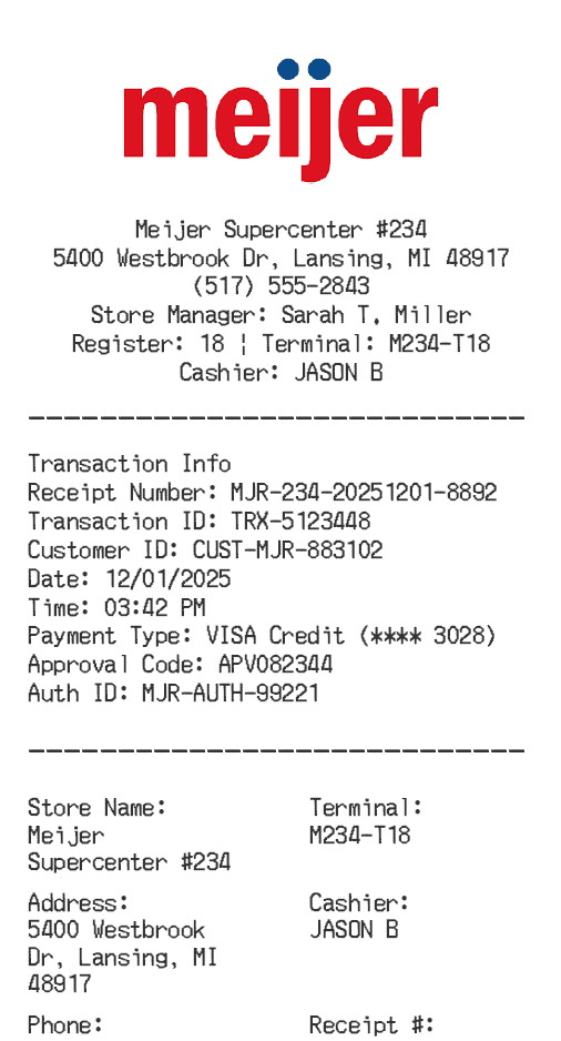 Meijer Receipt Logo