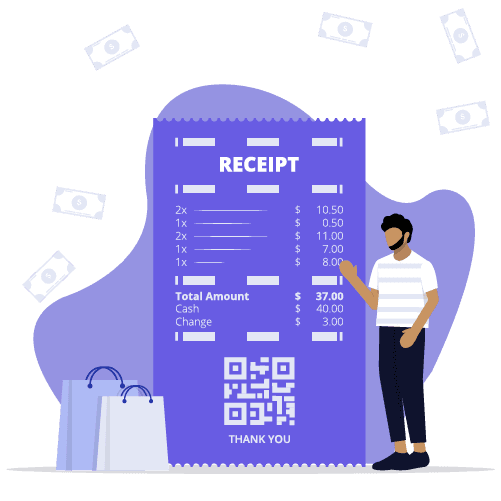 Person holding a document with cloud and arrows