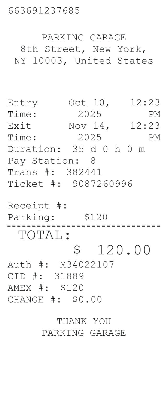 Airport Parking Receipt Logo