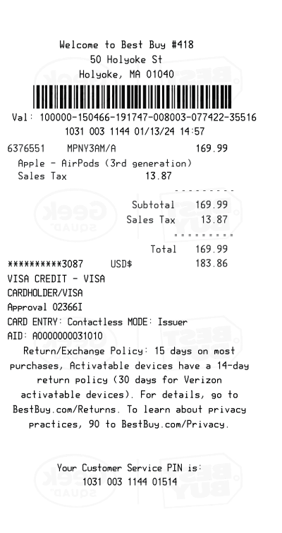 Best Buy Receipt Logo
