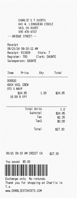 Clothing Receipt Logo