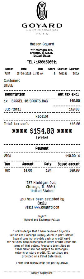 Goyard Receipt Logo