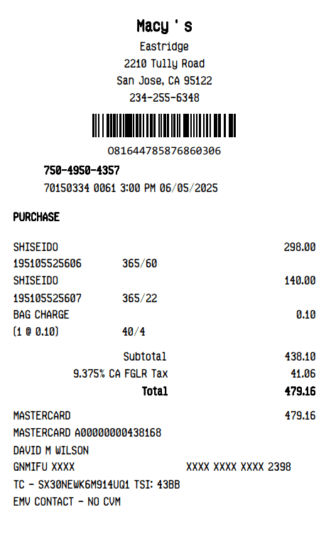 Macy's Receipt Logo