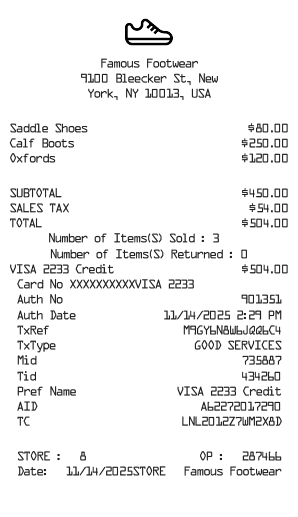 Shoe Receipt Logo