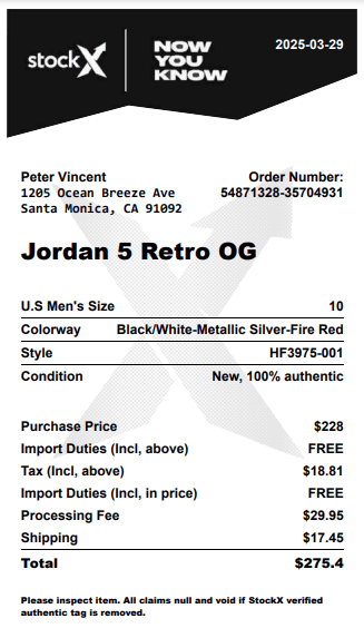 StockX Receipt Logo